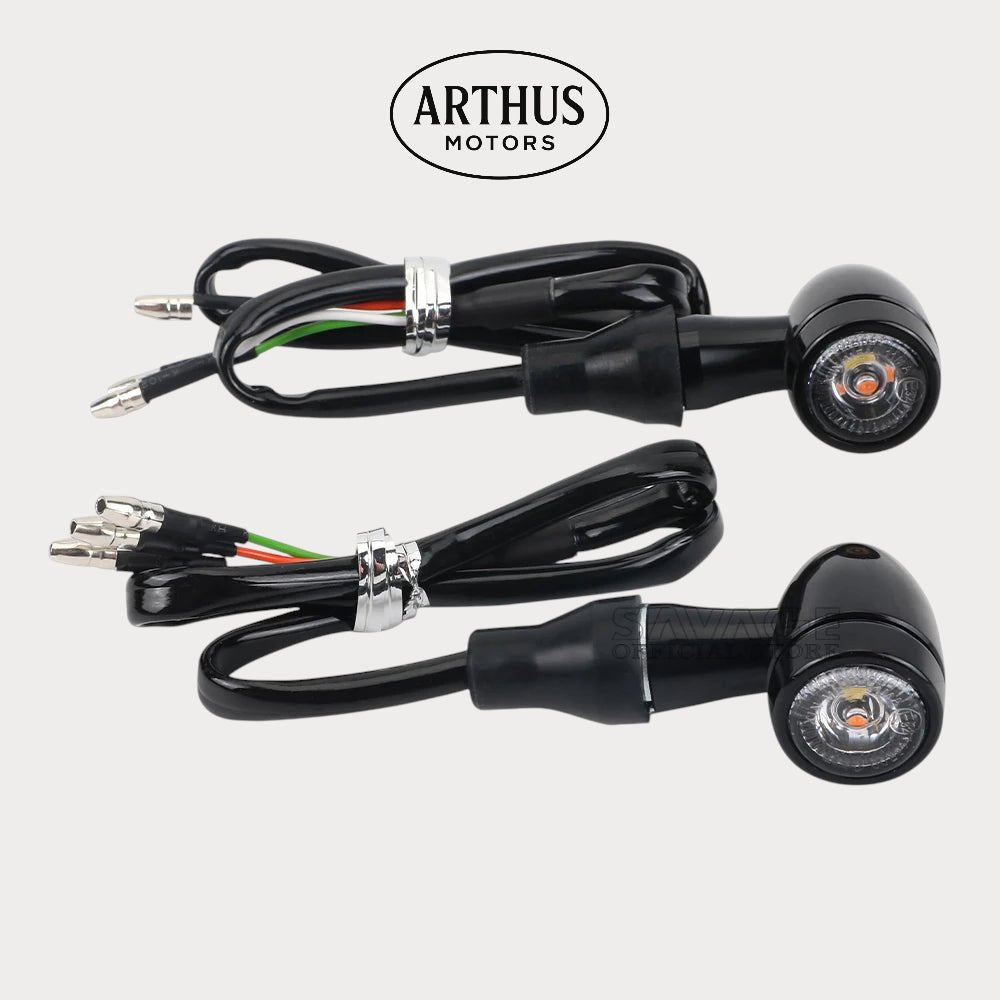 Clignotant LED moto rétro. 3 en 1 forme obus. – moto Universel personnalisée Arthus Motors