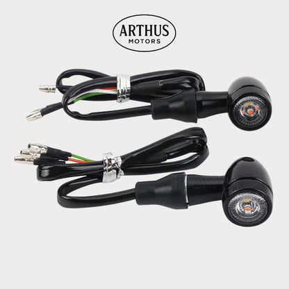 Clignotant LED moto rétro. 3 en 1 forme obus. – moto Universel personnalisée Arthus Motors