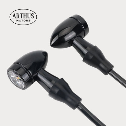 Clignotant LED moto rétro. 3 en 1 forme obus. – moto Universel personnalisée Arthus Motors