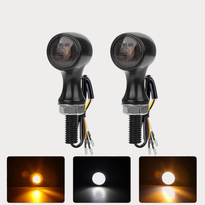 Mini Clignotants moto LED | UltraCompact – moto Universel personnalisée Arthus Motors