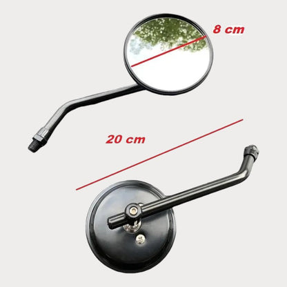taille Rétroviseur rond pour moto Ø8 mm – fixation M8 universelle – moto Universel personnalisée Arthus Motors