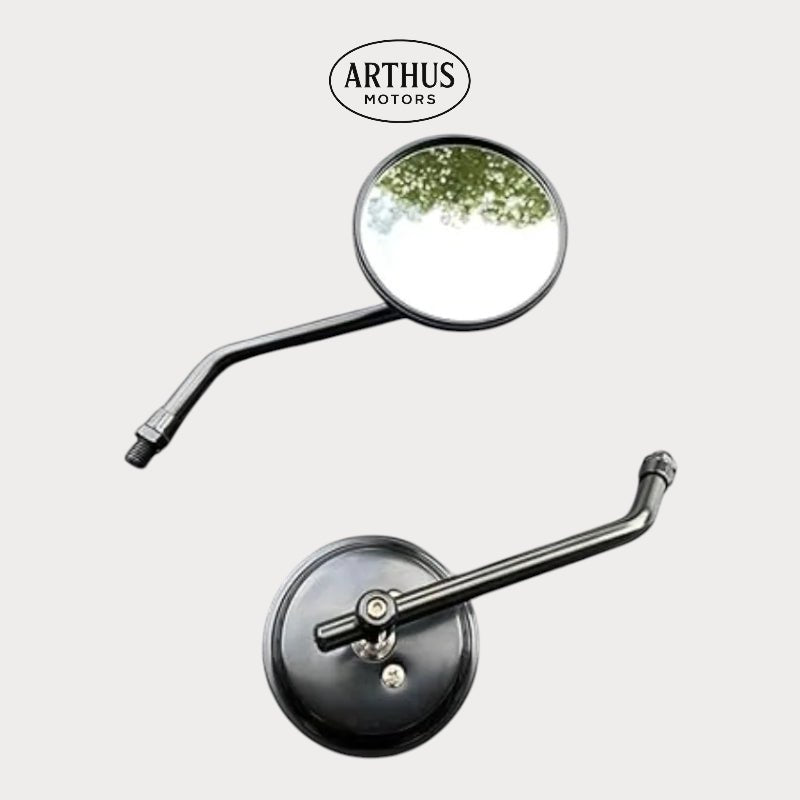 Rétroviseur rond pour moto Ø8 mm noir – fixation M8 universelle – moto Universel personnalisée Arthus Motors